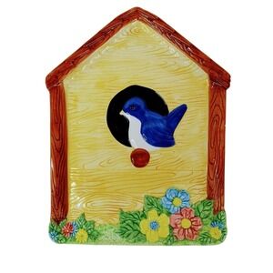 Birdhouse Serving Platter Plate  9x12‎ inches Cottagecore SMALL CHIP